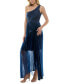 Women's Asymmetric One-Shoulder Pleated Organza Gown