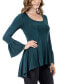 Фото #3 товара Women's Long Bell Sleeve High Low Tunic Top