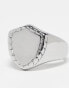 Фото #2 товара ASOS DESIGN waterproof stainless steel ring with shield design in silver tone