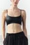 Faux leather crop top