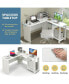 Фото #2 товара Large Modern L-shaped Computer Desk with 2 Cable Holes and 2 Storage Shelves-White