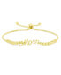 ფოტო #1 პროდუქტის Diamond Accent Mom Adjustable Bolo Bracelet in Silver Plate or Gold Plate