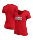 Фото #1 товара Women's Red Cleveland Guardians 2020 Postseason Locker Room Plus Size V-Neck T-shirt