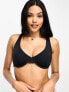 ASOS DESIGN Fuller Bust Marina nylon blend smoothing underwire bra in black