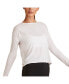 Фото #1 товара Women's Regular Size Open Back Long Sleeve T-Shirt