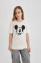 Kız Çocuk Disney Mickey & Minnie Oversize Fit Kısa Kollu Tişört C1030a824sm