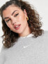 Nike Plus mini swoosh oversized crew sweatshirt in grey and sail