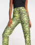 Annorlunda zebra print denim jeans in yellow