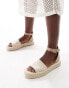 French Connection jute flatform sandals in taupe