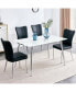 Фото #1 товара Modern White Marble Dining Set with 4 Black Chairs