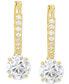 ფოტო #3 პროდუქტის Cubic Zirconia Dangle Hoop Drop Earrings in 14K Gold-Plated Sterling Silver