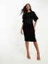 Фото #6 товара Closet London Maternity ribbed pencil midi dress in black