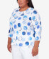 ფოტო #5 პროდუქტის Plus Size Bayou Dotted 3/4 Sleeve Top