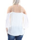 BAR III Women's White Cut Out Spaghetti Strap Off Shoulder Top S
