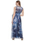 ფოტო #2 პროდუქტის Petite Floral Organza Belted Wide-Leg Jumpsuit