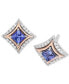 ფოტო #3 პროდუქტის Tanzanite (1/6 ct. t.w.) & Diamond (1/10 ct. t.w.) Stud Earrings in Sterling Silver & 10k Rose Gold