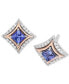 Tanzanite (1/6 ct. t.w.) & Diamond (1/10 ct. t.w.) Stud Earrings in Sterling Silver & 10k Rose Gold