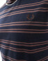 Fred Perry striped t-shirt in navy and brown Синий, 2XL - XXL - фото #2