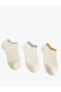 3'lü Patik Çorap Seti Metalik Görünümlü