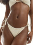 Фото #3 товара ASOS DESIGN Emily rib tie side bikini bottom in ecru