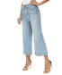 Фото #4 товара Women's Belted High-Rise Cropped Wide-Leg Jeans