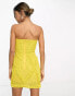 Фото #6 товара ASOS DESIGN embellished bandeau mini dress in yellow