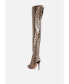 Фото #2 товара Women's High Drama Snake Print Stiletto Long Boots