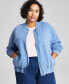 Trendy Plus Size Quilted Bomber Jacket