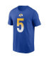 ფოტო #2 პროდუქტის Men's Jalen Ramsey Royal Los Angeles Rams Player Name and Number T-shirt