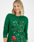 ფოტო #3 პროდუქტის Women's Kitten Sleigh Crewneck Sweater, Created for Macy's