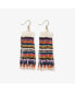 Фото #1 товара INK + ALLOY Adaline Mixed Patterns Beaded Fringe Earrings Rainbow