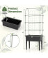 Фото #3 товара Self-watering Raised Garden Bed Elevated Planter with Climbing Trellis-Black