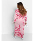 Women's Plus Size Lady Knit Abstract Print Maxi Bodycon Skirt