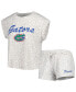 ფოტო #1 პროდუქტის Women's Cream Florida Gators Montana T-shirt and Shorts Sleep Set