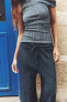 Фото #2 товара Широкие брюки с текстурным узором ZARA