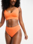 Lindex Hannah textured high waist bikini bottom in orange