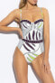 Фото #6 товара Tory Burch Womens PRINTED UNDERWIRE SWIMSUIT ivory zebra scarf size L 307013