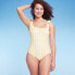 Фото #1 товара Women's Striped Square Neck Medium Coverage One Piece Swimsuit - Kona Sol