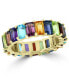 ფოტო #1 პროდუქტის EFFY® Multi-Gemstone Emerald-Cut Band (7-1/2 ct. t.w.) in 14k Gold