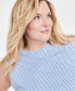 Фото #3 товара Trendy Plus Size Striped Cinched Muscle Tee, Created for Macy's