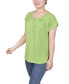 Petite Grommet Neck Knit Short Extended Sleeve Top