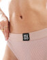 HUGO Bodywear ribbed thong in light pink