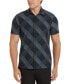 Men's Slim-Fit Diagonal Plaid Short Sleeve Button-Front Shirt
