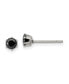 ფოტო #1 პროდუქტის Stainless Steel Polished Black Round CZ Stud Earrings