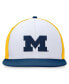 Фото #2 товара Men's White/Navy Michigan Wolverines Tri-Tone Heritage Collector Fitted Hat