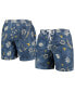 Men's Navy West Virginia Mountaineers Vintage-Like Floral Swim Trunks