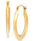 Twist-Look Oval Hoop Earrings in 14k Gold