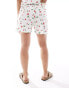 Фото #4 товара ONLY linen mix short co-ord in cherry print