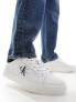 Calvin Klein Jeans leather classic low cupsole trainers in white