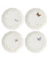 Фото #1 товара Butterfly Meadow Floral 4 Piece Dinner Plate Set, Service for 4